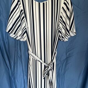 H&M Black and White Striped Dress
